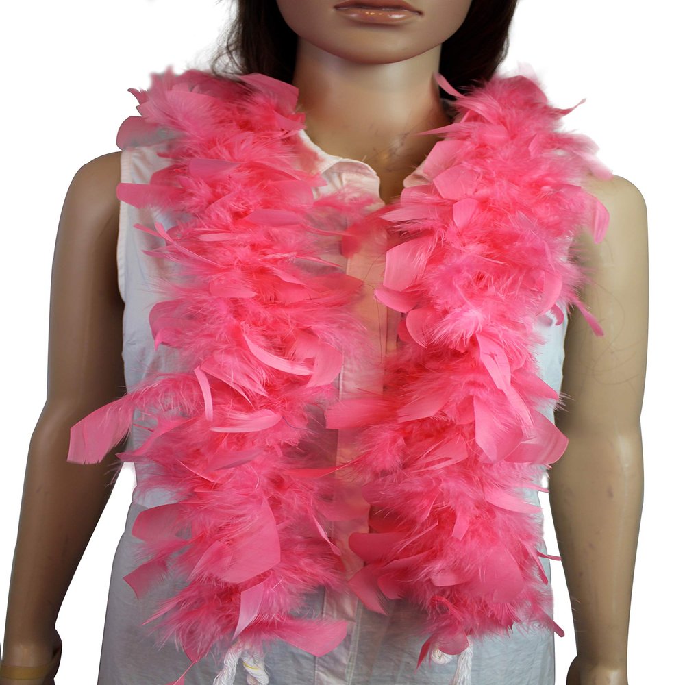 Flydreamfeathers Feather Boa 25 Gram, 4 Feet Long Chandelle Feather Boa, Great for Party, Halloween Costume, Christmas Tree, Decoration (Blush Pink)