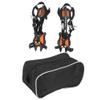 10-Tooth Snow Crampons, Adjustable Ice Cleats with Manganese Steel Spikes, Portable Winter Traction Grips for Hiking Boots with Storage Bag view 1