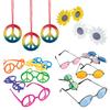 Fun Express Groovy 70s Hippie Sunglasses & Necklaces Kit Fun Accessory Set for Retro Parties, Festivals & Costume Events  for All Ages  78-Pieces view 1