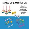 Fun Express Groovy 70s Hippie Sunglasses & Necklaces Kit Fun Accessory Set for Retro Parties, Festivals & Costume Events  for All Ages  78-Pieces view 3