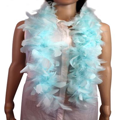 Flydreamfeathers Feather Boa 25 Gram, 4 Feet Long Chandelle Feather Boa, Great for Party, Halloween Costume, Christmas Tree, Decoration (Baby Blue)