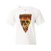 Tee Hunt Melting Pizza Zombie Face Youth T-Shirt Horror Halloween Scary Undead Kids White Small view 3