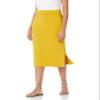 Amazon Essentials Women's Pull-On Knit Midi Skirt (Available in Plus Size), Dark Yellow, Medium view 1