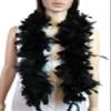 Flydreamfeathers Feather Boa 25 Gram, 4 Feet Long Chandelle Feather Boa, Great for Party, Halloween Costume, Christmas Tree, Decoration (Black) view 1