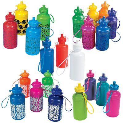 Fun Express Bulk Water Bottles - Set of 60, each holds 18-20 oz - For Kids, Sports, Handouts and Party Supplies