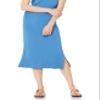 Amazon Essentials Women's Pull-On Knit Midi Skirt (Available in Plus Size), Blue, Large