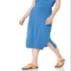 Amazon Essentials Women's Pull-On Knit Midi Skirt (Available in Plus Size), Blue, Large view 3