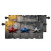 BaoNews Stars Country Wood Kitchen Valances Window Curtain, Red White and Blue Grunge Americana Blackout Decoration Small Window Valances Curtains Drapes for Kitchen Bedroom, 52 X 18 Inch Set of 2 view 1