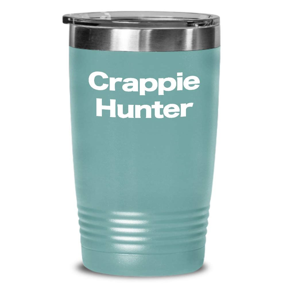 Crappie Hunter Tumbler Travel Coffee Cup Gone Fishing Pole Spinning Reel
