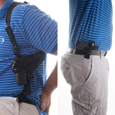 Buy 1 Shoulder Holster get one Hip Compatible with RUGER-57 Caliber:5.7X28mm BRL Length: 4.94" CHIAPPA FIRE ARM 1911-22 5" BRL Desert Eagle 1911C 1911G 45 ACP 4.33" BRL KAHR 1911 3