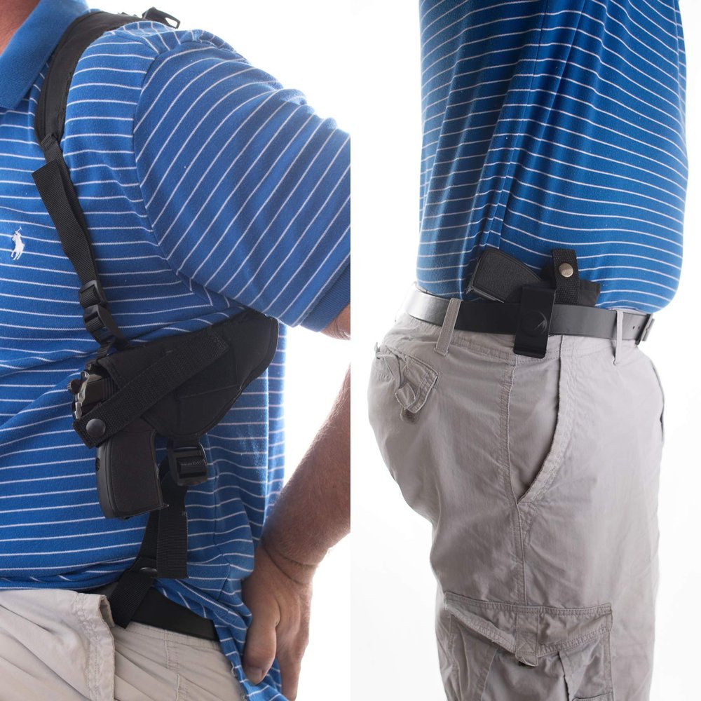 Buy 1 Shoulder Holster get one Hip Compatible with RUGER-57 Caliber:5.7X28mm BRL Length: 4.94" CHIAPPA FIRE ARM 1911-22 5" BRL Desert Eagle 1911C 1911G 45 ACP 4.33" BRL KAHR 1911 3