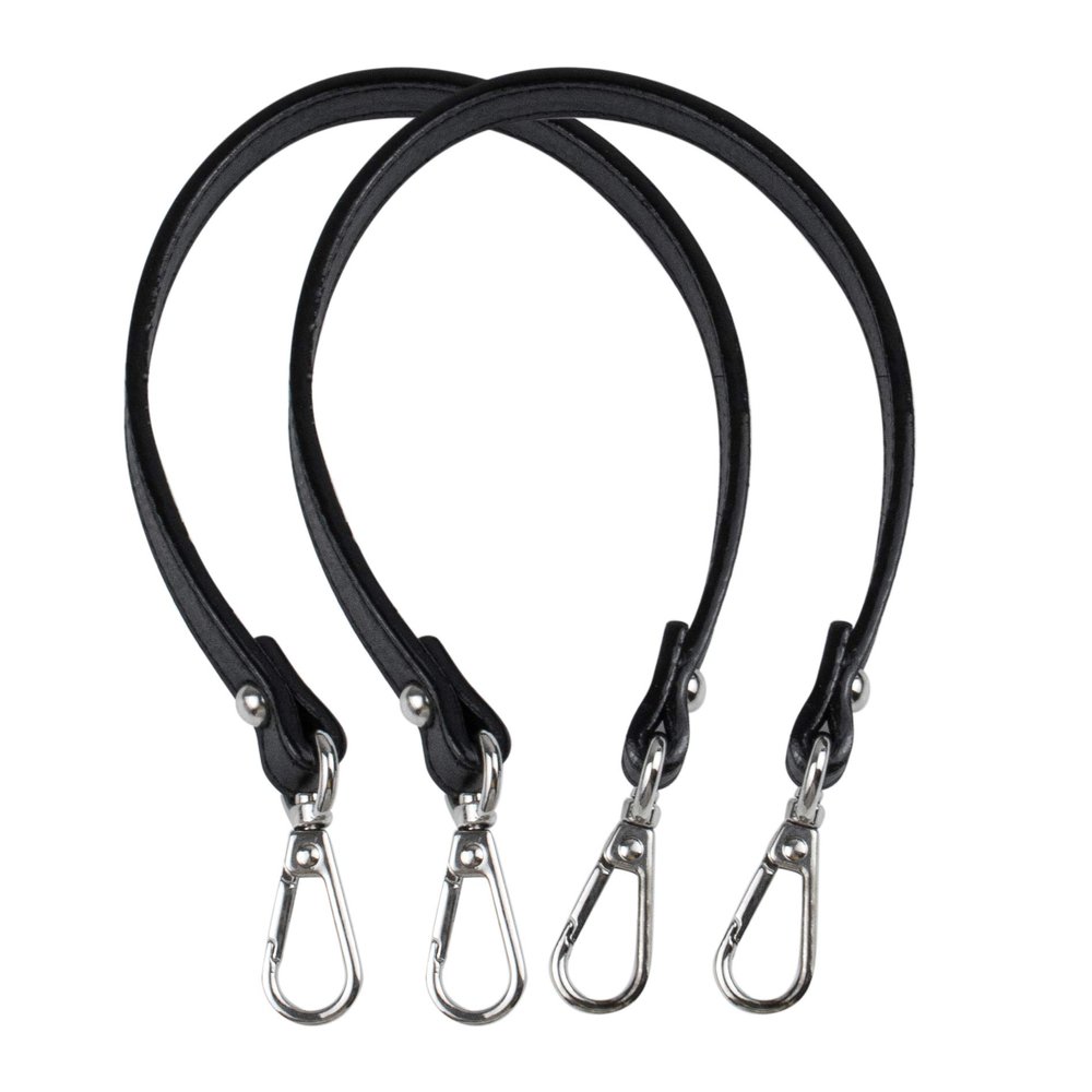 AUEAR, 2 Pack Short Handbag Strap Replacement Handle for Small Purses, Black (12.79 Inches, Style B)