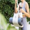 Yoga Mat Bag with Carrier Pocket Basic Canvas Tote in Natural Color view 2