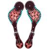 HILASON Leather Spur Strap Western Floral Dark Brown Hand Paint | Straps for Women and Men view 1