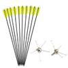 AMEYXGS Archery Flu flu Arrows and Judo Arrow Tips 30 Inch Mix Carbon Arrow Spine 500 with 4 Turkey Feather for Compound Bow Recurve Bow Competition and Target Practice(Pack of 12) (Yellow 3#) view 1