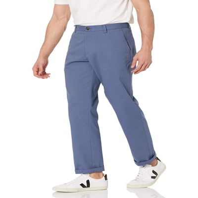 Amazon Essentials Men's Classic-Fit Wrinkle-Resistant Flat-Front Chino Pant (Available in Big & Tall), Indigo, 36W x 34L