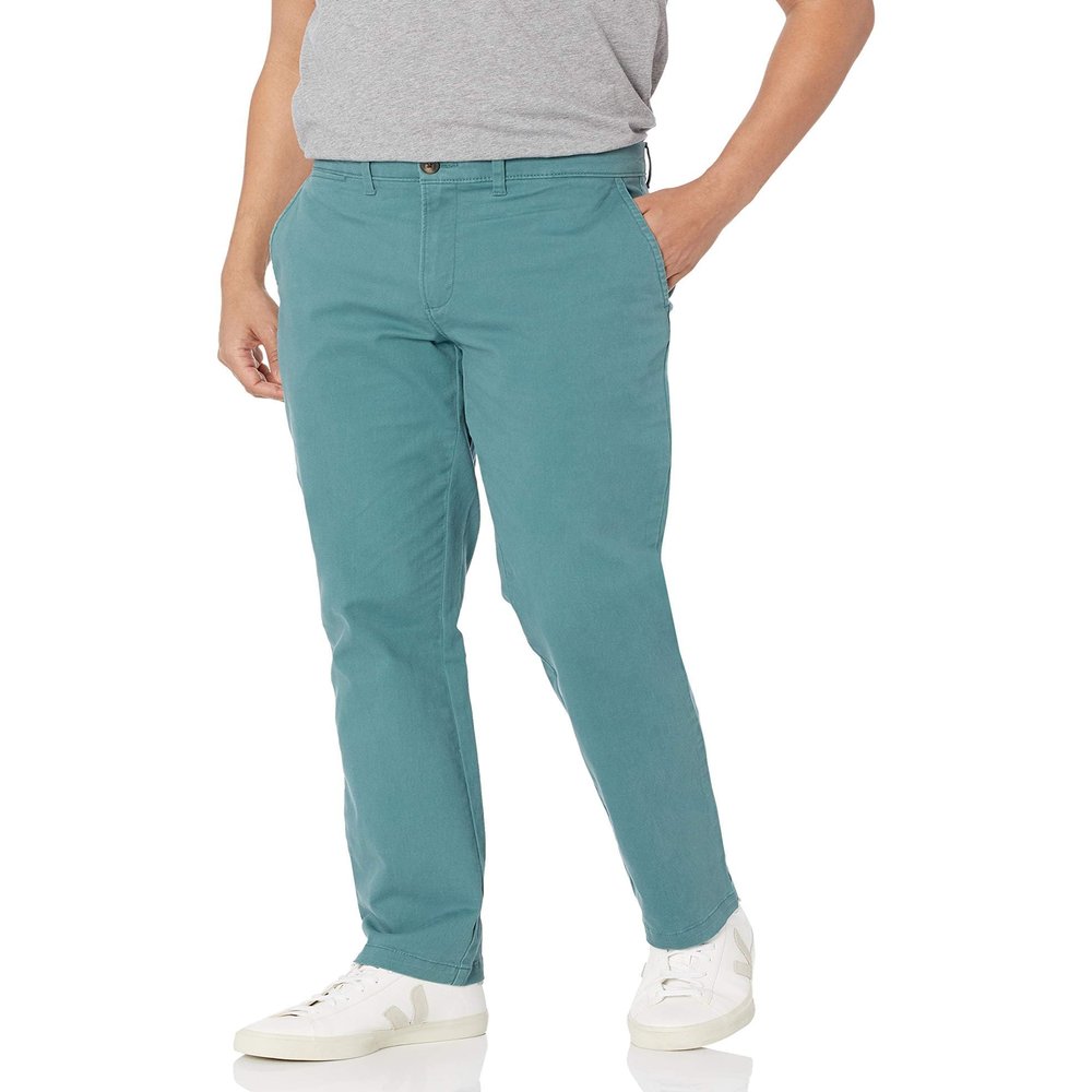 Amazon Essentials Men's Slim-Fit Casual Stretch Chino Pant, Dark Green, 30W x 32L