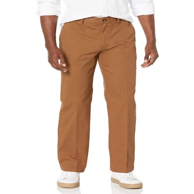 Amazon Essentials Men's Classic-Fit Wrinkle-Resistant Flat-Front Chino Pant (Available in Big & Tall), Dark Khaki Brown, 32W x 31L