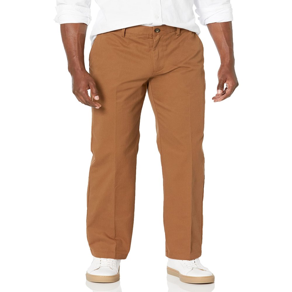 Amazon Essentials Men's Classic-Fit Wrinkle-Resistant Flat-Front Chino Pant (Available in Big & Tall), Dark Khaki Brown, 32W x 31L