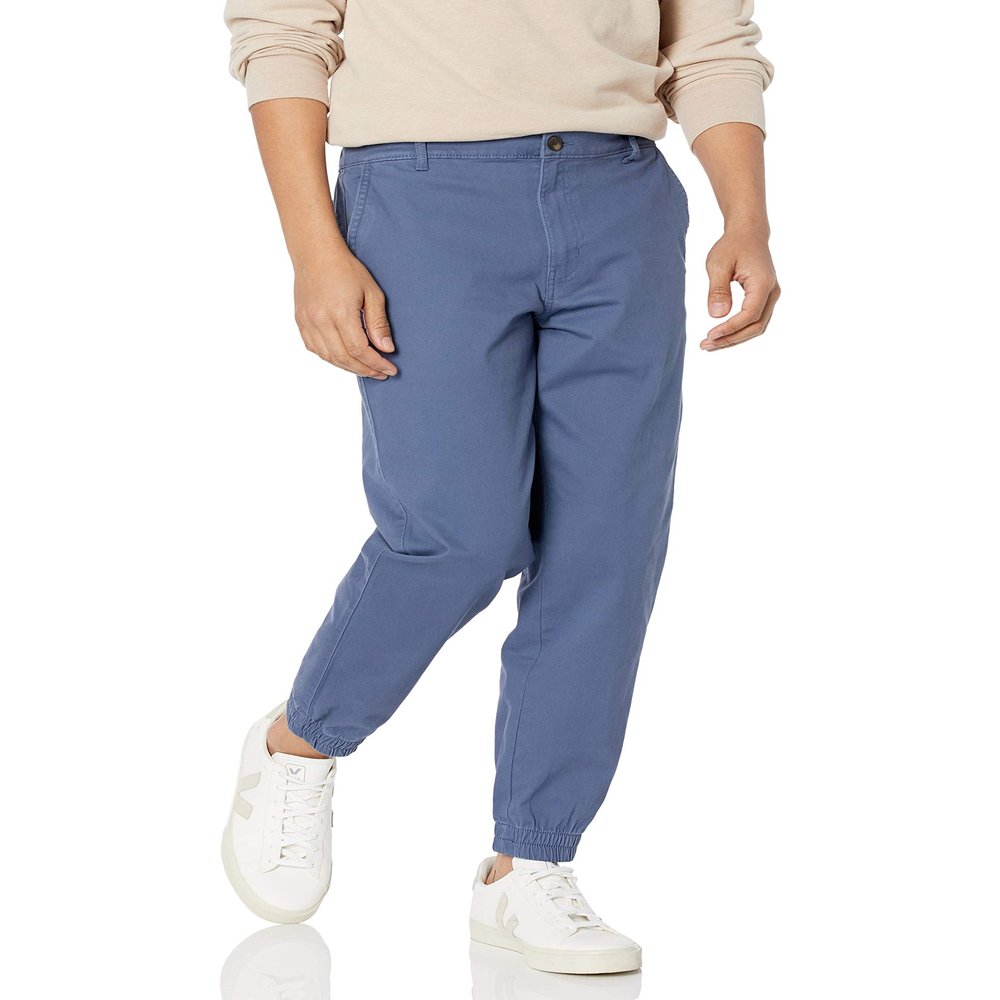 Amazon Essentials Men's Straight-Fit Chino Jogger Pant, Indigo, Small
