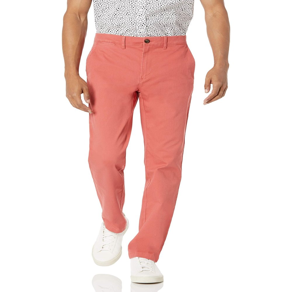 Amazon Essentials Men's Slim-Fit Casual Stretch Chino Pant, Raspberry Red, 29W x 29L