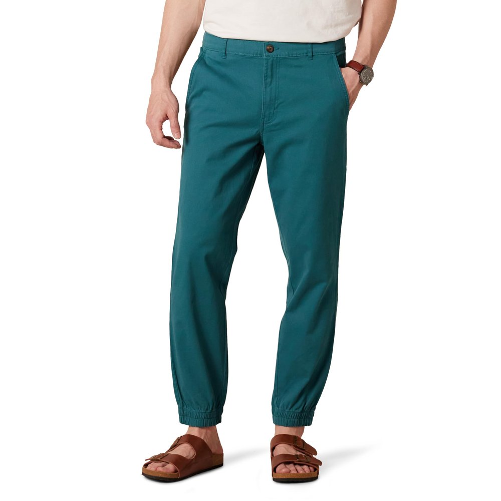 Amazon Essentials Men's Straight-Fit Chino Jogger Pant, Washed Teal Green, Large