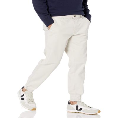 Amazon Essentials Men's Straight-Fit Chino Jogger Pant, Stone, Medium