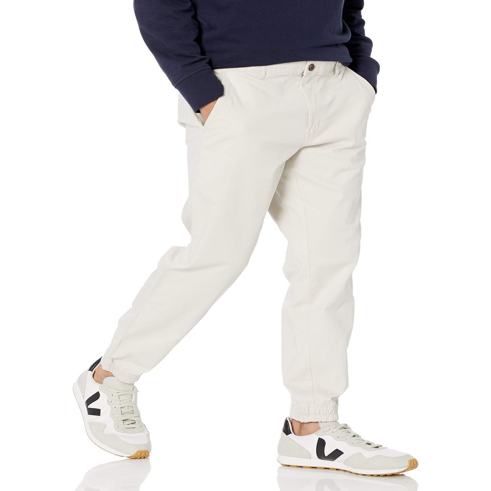 Amazon Essentials Men's Straight-Fit Chino Jogger Pant, Stone, Medium