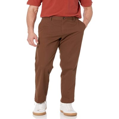 Amazon Essentials Men's Classic-Fit Wrinkle-Resistant Flat-Front Chino Pant (Available in Big & Tall), Brown, 31W x 30L