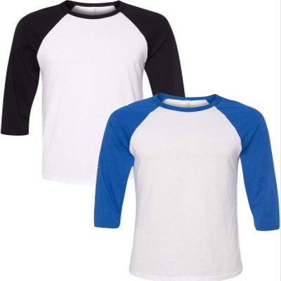 Canvas Bella Mens Triblend 3/4-Sleeve Baseball T-Shirt (3200) 2 Pack