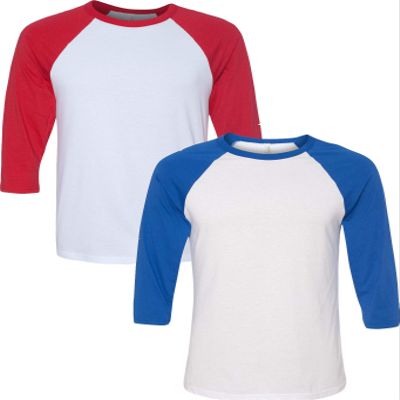 Canvas Bella Mens Triblend 3/4-Sleeve Baseball T-Shirt (3200) 2 Pack