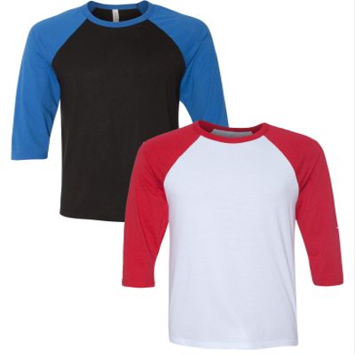 Canvas Bella Mens Triblend 3/4-Sleeve Baseball T-Shirt (3200) 2 Pack