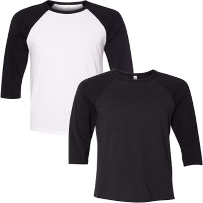 Canvas Bella Mens Triblend 3/4-Sleeve Baseball T-Shirt (3200) 2 Pack