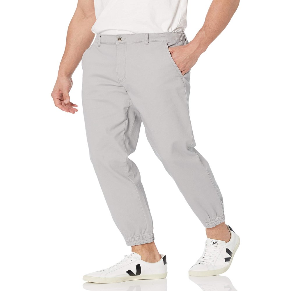 Amazon Essentials Men's Straight-Fit Chino Jogger Pant, Light Grey, XX-Large