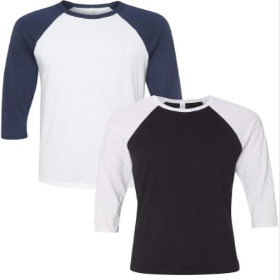 Canvas Bella Mens Triblend 3/4-Sleeve Baseball T-Shirt (3200) 2 Pack