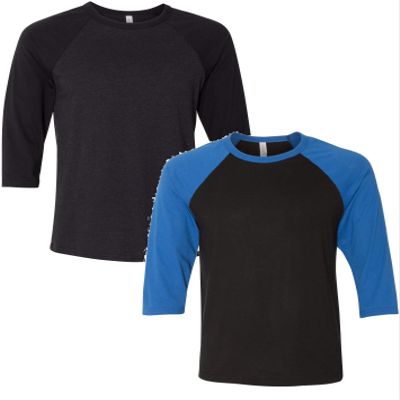 Canvas Bella Mens Triblend 3/4-Sleeve Baseball T-Shirt (3200) 2 Pack