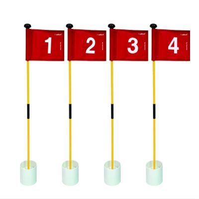 XCELLENT Mini Golf Putting Green Flag and Hole Cup for Yard Practice Set, Golf Pin Flag Hole Cup Set, Portable 2-Section Fiberglass Golf Flag Sticks, Gifts Idea,4 Pack (4Pack Red #1,2,3,4)