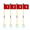 XCELLENT Mini Golf Putting Green Flag and Hole Cup for Yard Practice Set, Golf Pin Flag Hole Cup Set, Portable 2-Section Fiberglass Golf Flag Sticks, Gifts Idea,4 Pack (4Pack Red #1,2,3,4) view 1