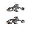 Acxico 2Pairs Skeleton Fish Shark Teeth Mouth Kayak Decal Stickers Graphics Accessories view 2