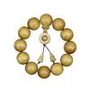 JAJAFOOK Unisex Golden Silk Nanmu Buddha Bead Bracelet Wooden Rosary Buddhist Prayer Meditation Bracelet view 1