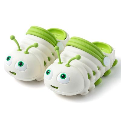 JUXI Toddler Clogs Girls Boys Clogs Garden Shoes EVA Lightweight Summer Slipper Cartoon Slides Baby Comfort Sandals (White,8)