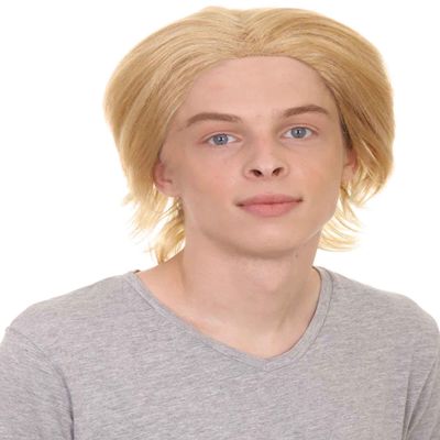 HPO Adult Men's Blonde Doctor Cosplay Wig, Best for Halloween, Flame-retardant Synthetic Fiber