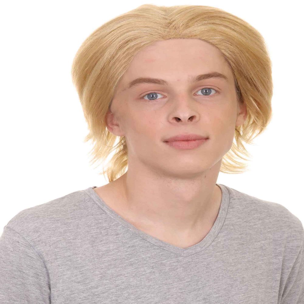 HPO Adult Men's Blonde Doctor Cosplay Wig, Best for Halloween, Flame-retardant Synthetic Fiber