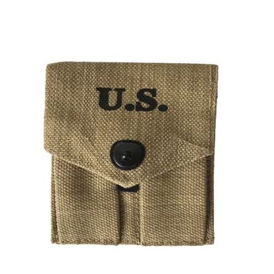 WWII US 1911 Colt .45 M1943 Canvas Double Magazine Pouch (Khaki)