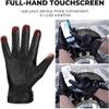 KEMIMOTO Men Geniune Leather Gloves Sheepskin Black Driving Cycling Touchscreen Motorcycle Gloves Unisex L Short Wrist view 2