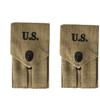 (Pack of 2) WW2 US Army M1943 Double Magazine Colt .45 Pouch Canvas (Khaki) view 1