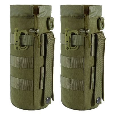 2 Pack Tactical Molle Gear Pouches, Military Back Pouch, Molle Attachments Waterproof Small Utility Pouch (Army Green)