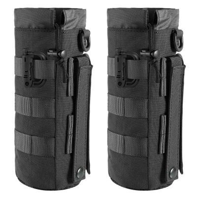 2 Pack Tactical Molle Gear Pouches, Military Back Pouch, Molle Attachments Waterproof Small Utility Pouch (Black)