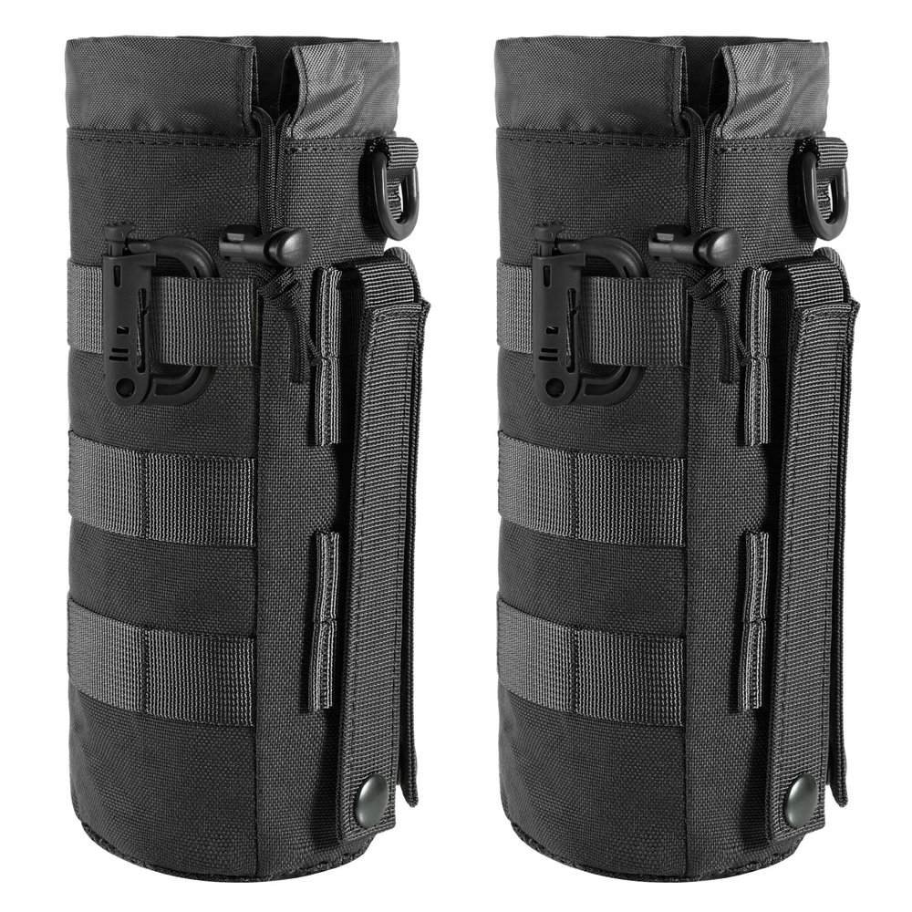 2 Pack Tactical Molle Gear Pouches, Military Back Pouch, Molle Attachments Waterproof Small Utility Pouch (Black)