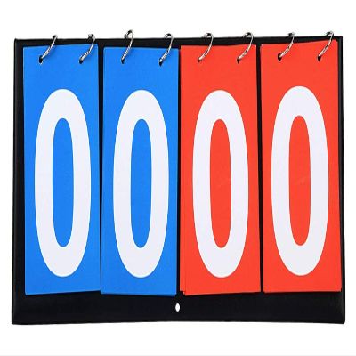 LIUSM 4-Digital Portable Table Top Scoreboard Flipper, Multi Sports Score Flip Scoreboard Score Keeper